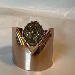 BCBG Rose Gold Cuff Bracelet with Gemstone Accent